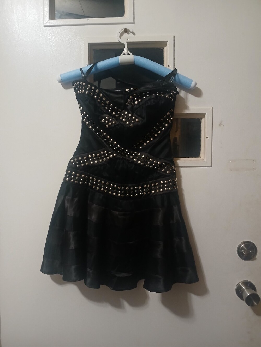 Girls' Black Studded Party Dress